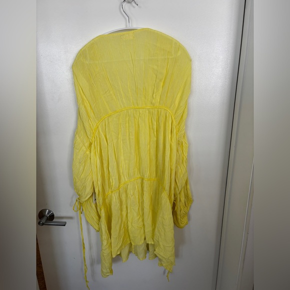 FREE PEOPLE Sunshine Yellow Juliet Tiered Slouchy Duster - Picture 6 of 7